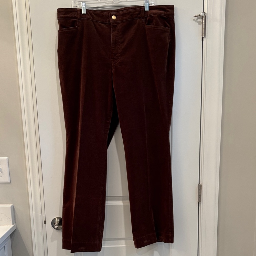 Talbots  Brown Barely Boot Corduroy pants 16W NWOT